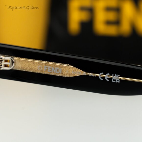 Fendi Women Eyeglasses Black Demo Square FE50085F FENDI ROMA 001 NEW AUTHENTIC - Picture 7 of 8